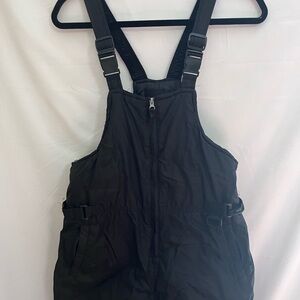 Black Kids Juniors Ski Bibs Insulated Sz 16/18